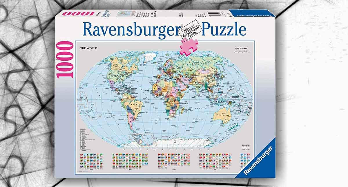 Mappamondo Politico, un mondiale puzzle da 1000 pezzi per imparare la  geografia